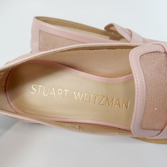 Stuart Weitzman Palmer Slip on LOAFERS Flats Size 6 Pink Shimmer Mesh NEW $475 - Picture 12 of 16